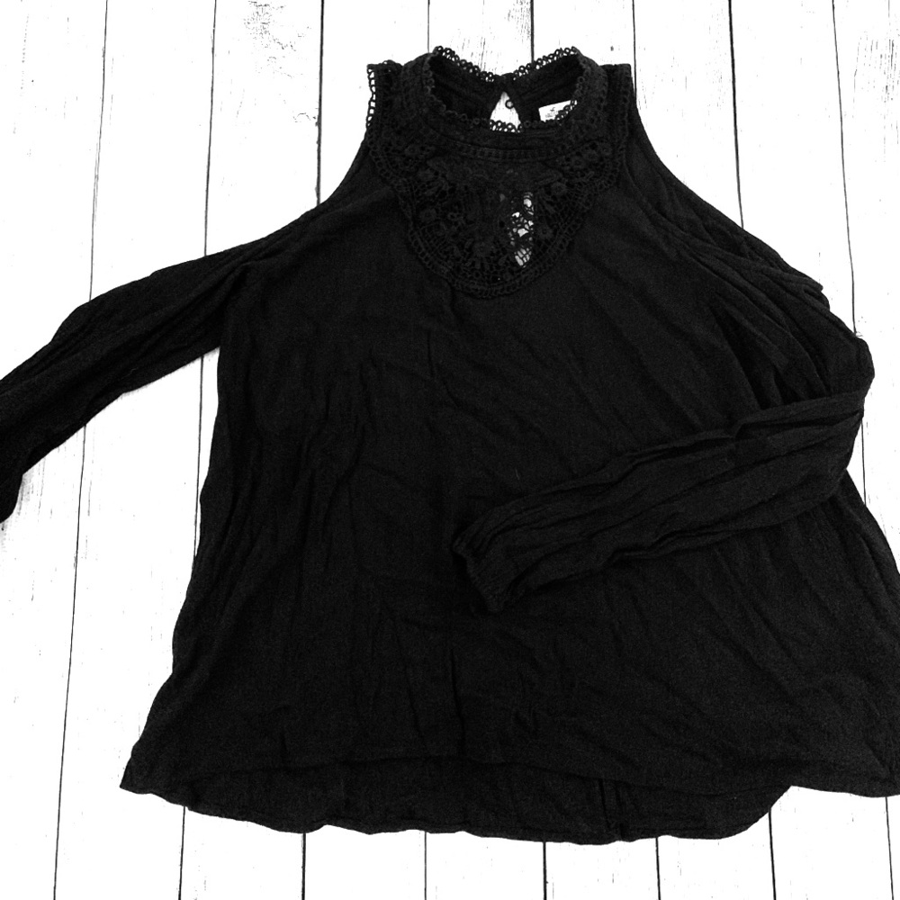 Hollister laced neck top